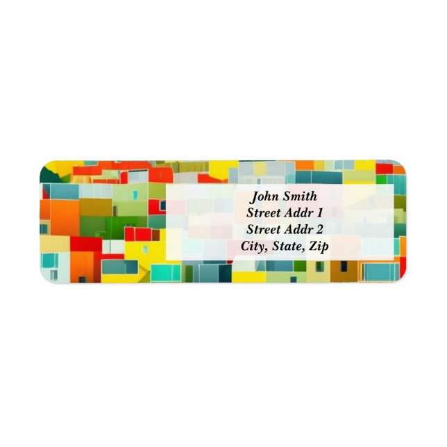 Étiquette Peinture moderne Abstraite Maisons à flanc de coll (Devant)