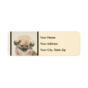 Étiquette Peinture Pekingese - Cute Original Chien Art
