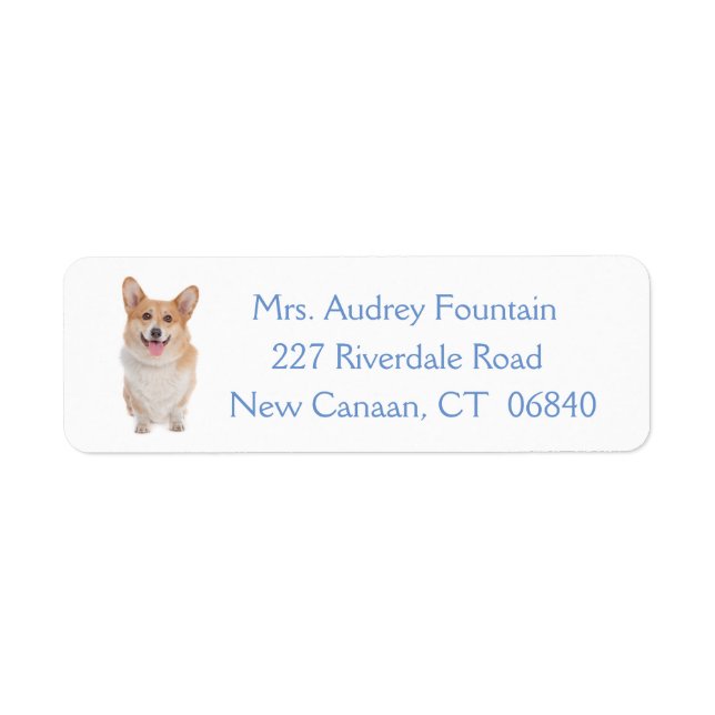 Étiquette Pembroke Welsh Corgi Chien chiot (Devant)