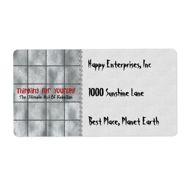 Étiquette Penser Pour Vous-Même (Devant)