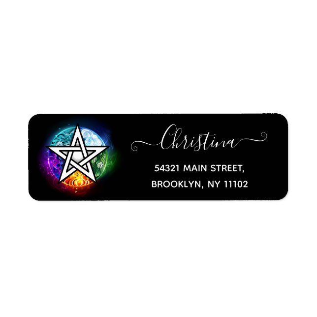 Étiquette pentagramme du Wiccan (Devant)