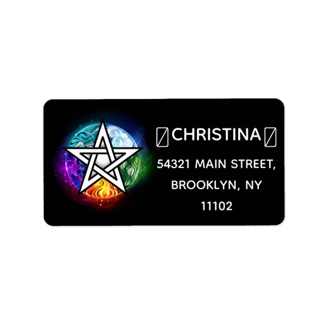 Étiquette pentagramme du Wiccan (Devant)