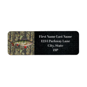 Étiquette Perch Fishing Charter Camo Fish Sports Adresse