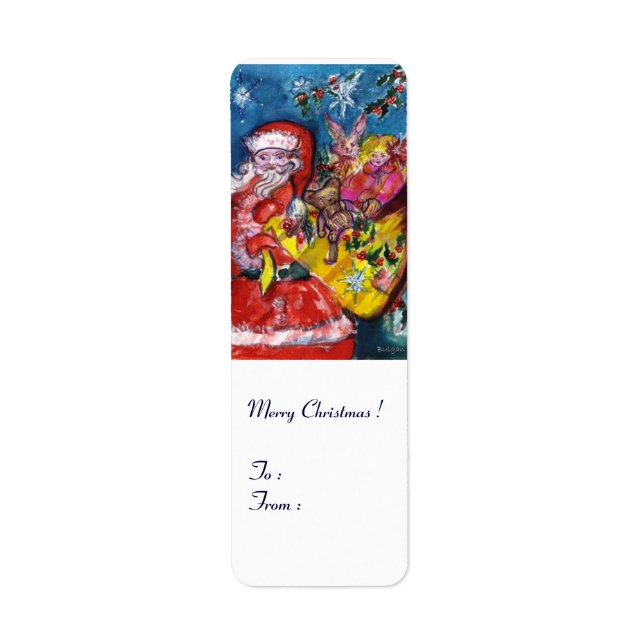 ÉTIQUETTE PÈRE NOËL AVEC CADEAUX (Devant)