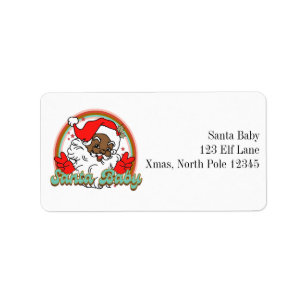 Étiquette Père Noël Baby Black Santa Clause Melanin Christma