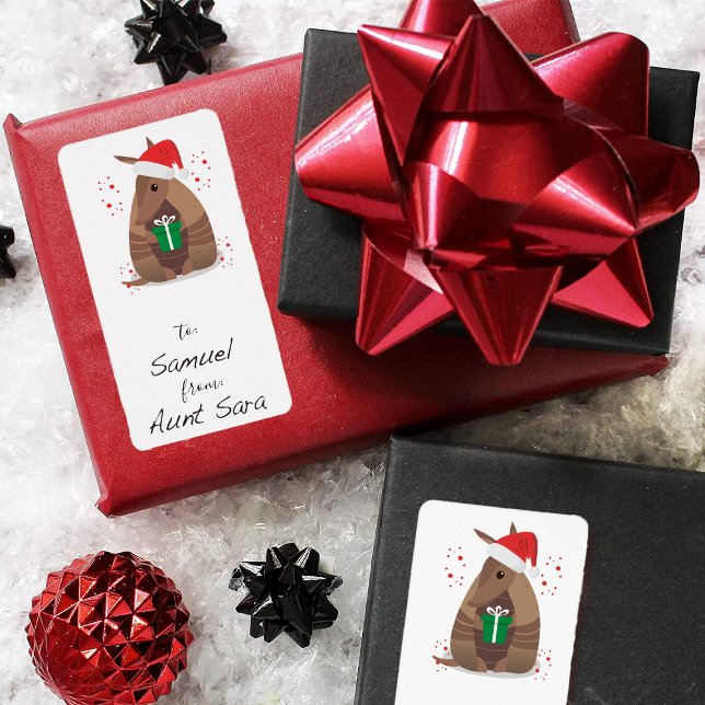 Étiquette Père Noël Cadeau Cadeau Armadillo Texas (Créateur téléchargé)