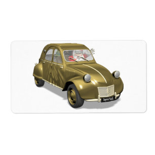 Étiquette Père Noël En Citroen 2 CV