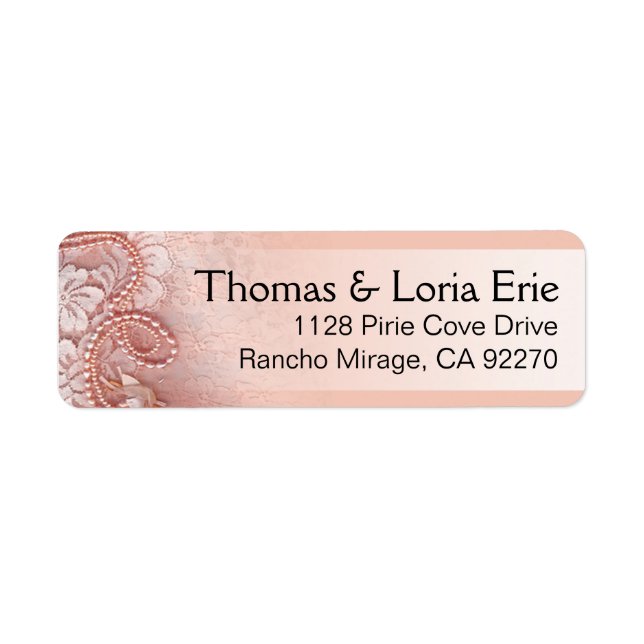 Étiquette Perles et dentelle | rose cendré (Devant)