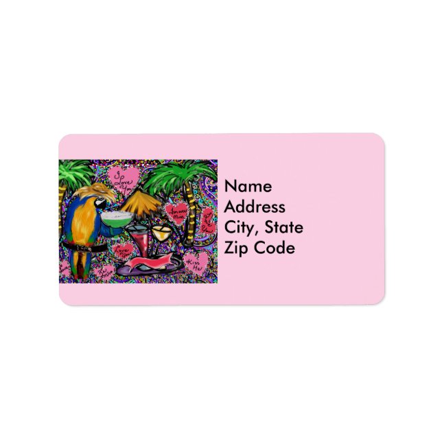 Étiquette Perroquets de fête  (Devant)