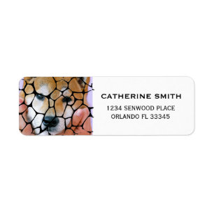Étiquette Personalized Family Pet Photo Leopard