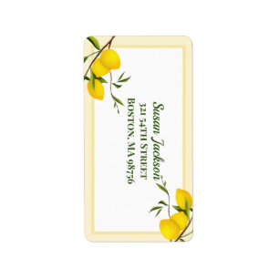 Étiquette Personalized Lemon Citrus Botanical