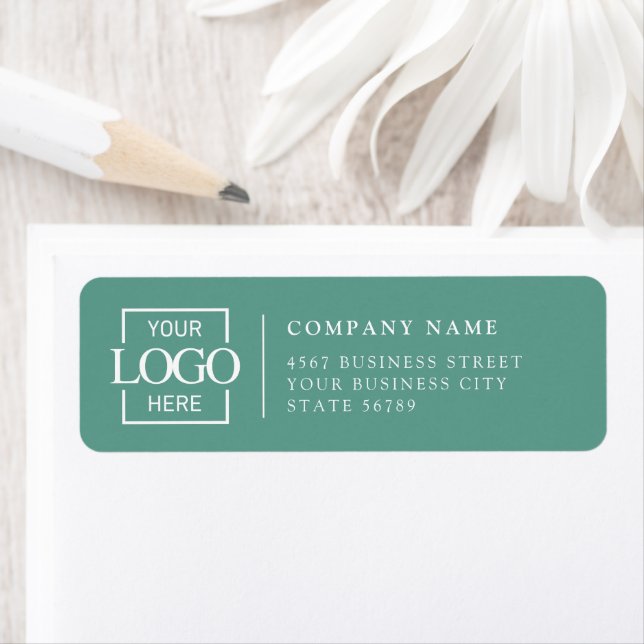 Étiquette Personalized Modern Business Logo Return Address (En situation)