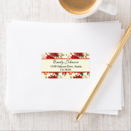 Étiquette Personalized Retro Christmas Floral Stationery 