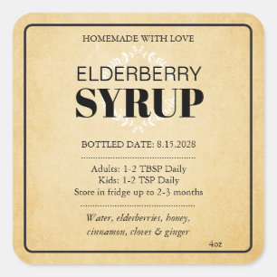 Étiquette personnalisable de sirop de sureau ZEB_0