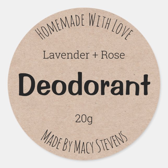 Étiquette Personnalisable Pour Déodorant (Devant)