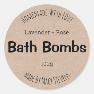 Étiquette personnalisable pour des bombes de Bath