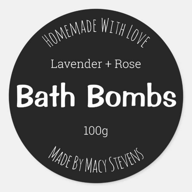 Étiquette Personnalisable Pour Les Bombes De Bain (Devant)