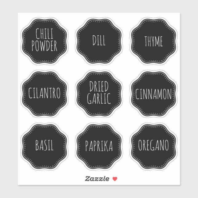 Étiquette personnalisable pour pot de épice pour p (Feuille)