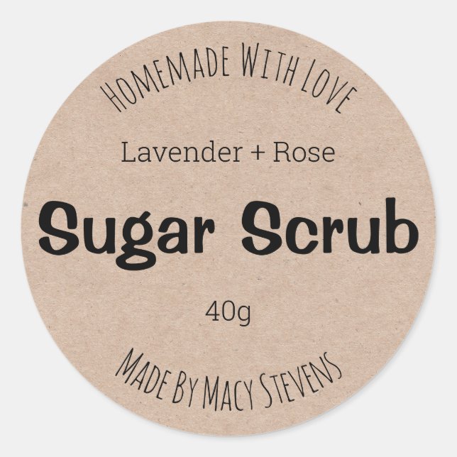 Étiquette Personnalisable Pour Scrub À Sucre (Devant)