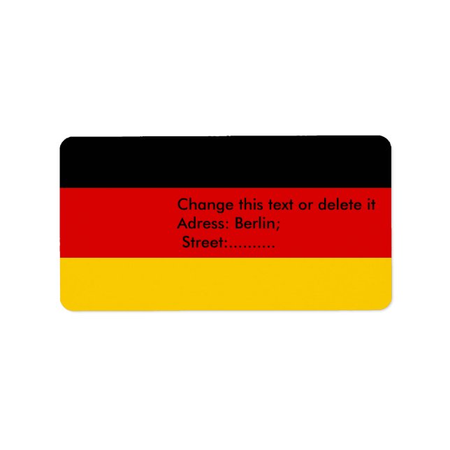 Étiquette personnalisé avec drapeau d'Allemagne (Devant)