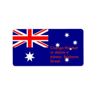Étiquette personnalisé avec drapeau d'Australie