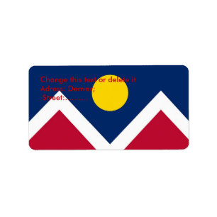 Étiquette personnalisé avec drapeau de Denver, Col