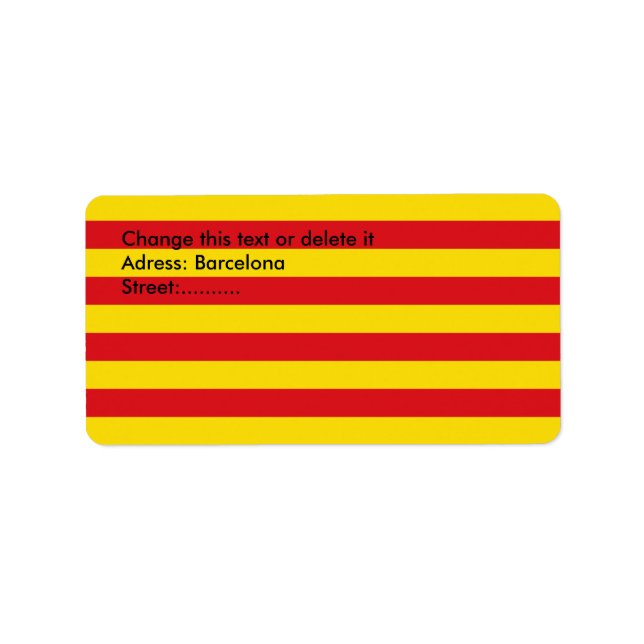 Étiquette personnalisé avec drapeau de la Catalogn (Devant)