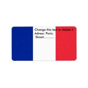 Étiquette personnalisé avec drapeau de la France