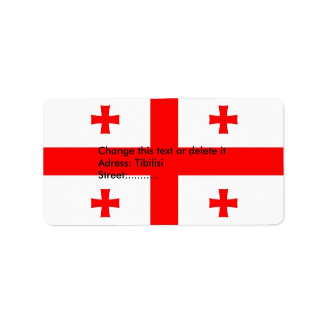 Étiquette personnalisé avec drapeau de la Géorgie (Devant)