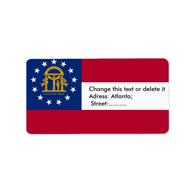 Étiquette personnalisé avec drapeau de la Géorgie, (Devant)