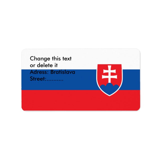 Étiquette personnalisé avec drapeau de la Slovaqui (Devant)