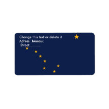 Étiquette personnalisé avec drapeau de l'Alaska, É