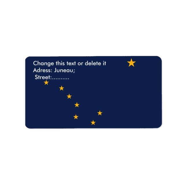 Étiquette personnalisé avec drapeau de l'Alaska, É (Devant)