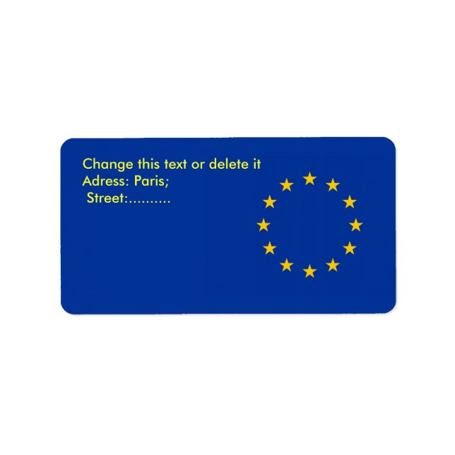 Étiquette personnalisé avec drapeau de l'Union eur (Devant)