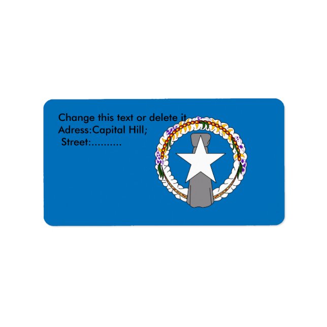 Étiquette personnalisé avec drapeau de Mariana du  (Devant)