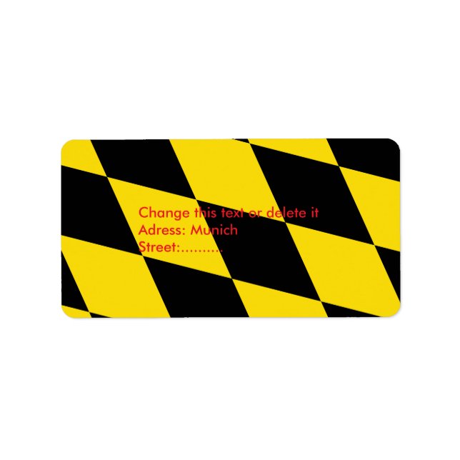 Étiquette personnalisé avec drapeau de Munich, Bav (Devant)