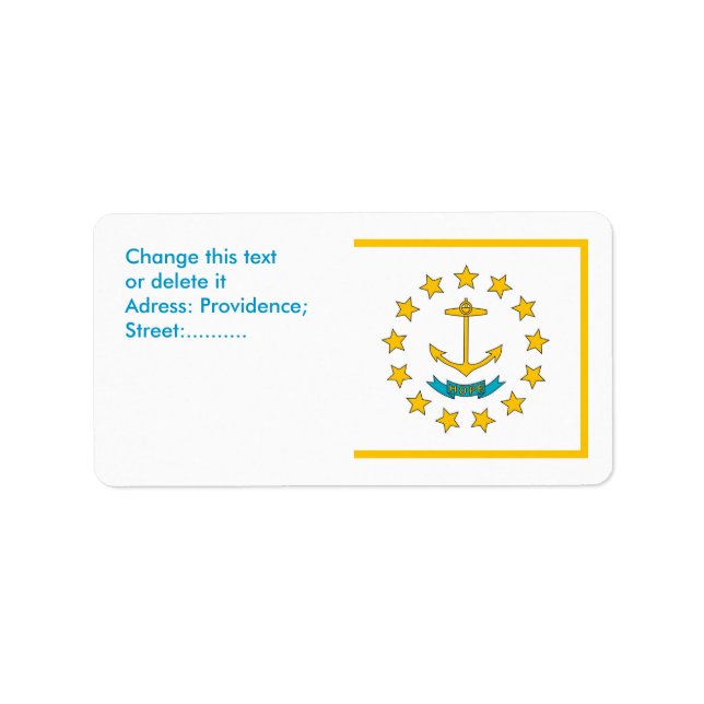Étiquette personnalisé avec drapeau de Rhode Islan (Devant)