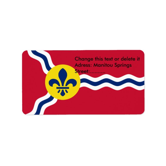 Étiquette personnalisé avec drapeau de St. Louis,  (Devant)