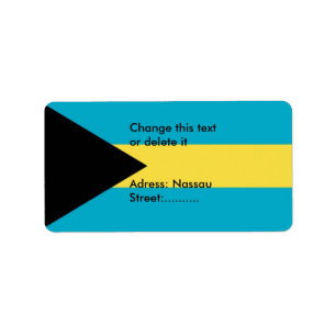 Étiquette personnalisé avec drapeau des Bahamas