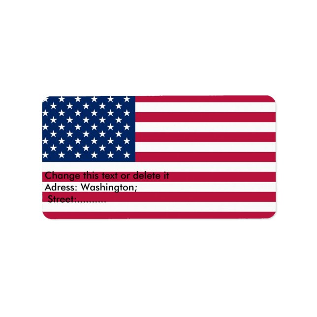 Étiquette personnalisé avec drapeau des États-Unis (Devant)