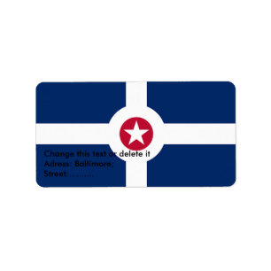 Étiquette personnalisé avec drapeau d'Indianapolis
