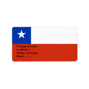 Étiquette personnalisé avec drapeau du Chili