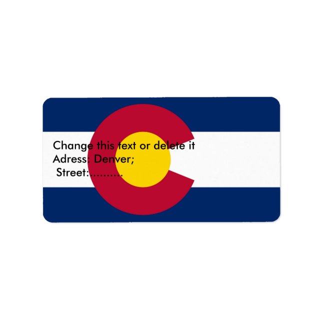 Étiquette personnalisé avec drapeau du Colorado (Devant)