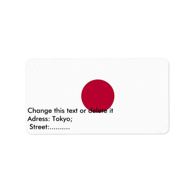 Étiquette personnalisé avec drapeau du Japon (Devant)