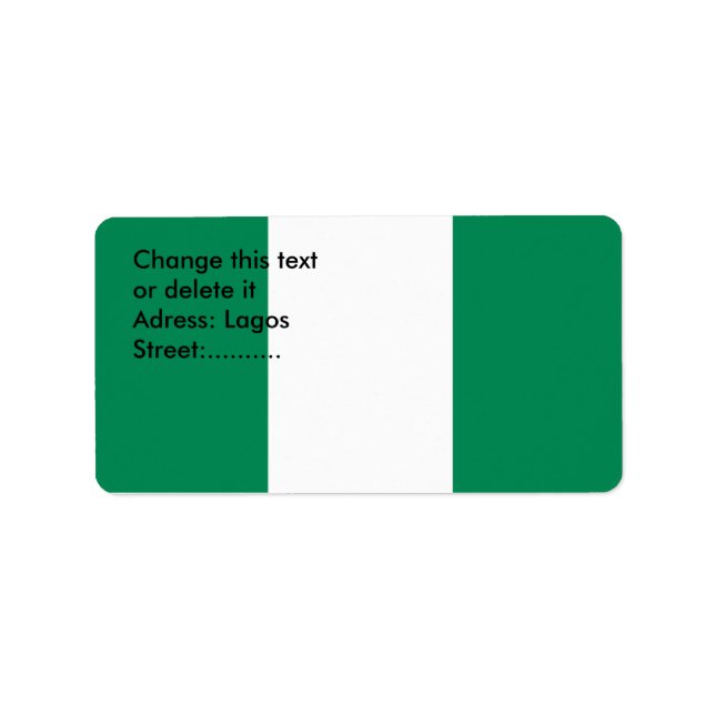 Étiquette personnalisé avec drapeau du Nigeria (Devant)