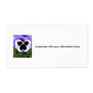 étiquette personnalisé - Blue White & Purple Pansy