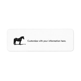 étiquette personnalisé - Cheval friésien