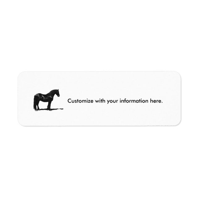 étiquette personnalisé - Cheval friésien (Devant)