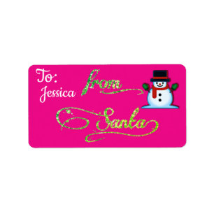 Étiquette Personnalisé De Père Noël Pink Christmas