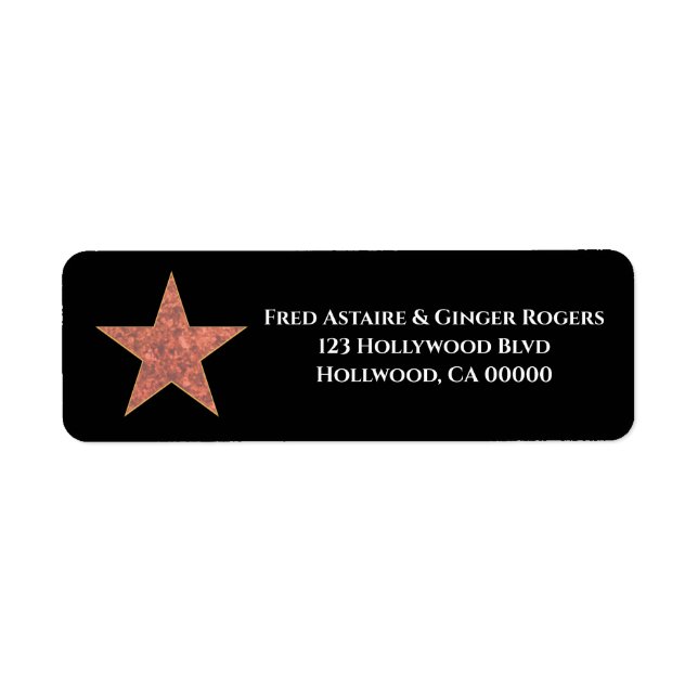 Étiquette Personnalisé Hollywood Star (Devant)